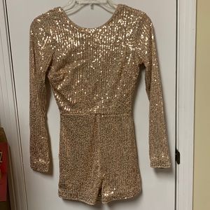 Fashion Nova NWT rose gold romper shorts